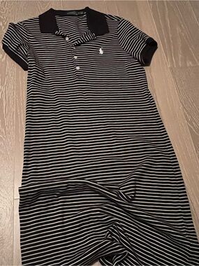 Women’s Polo Ralph Lauren Black & White Striped Tennis  Dress US M
